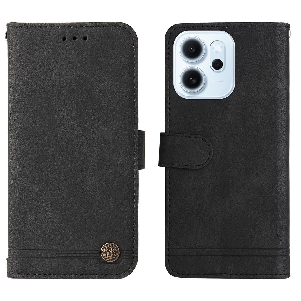 For Oppo Reno15 F 5G Leather Wallet Cases Skin Touch Phone Cover Stand with Strap