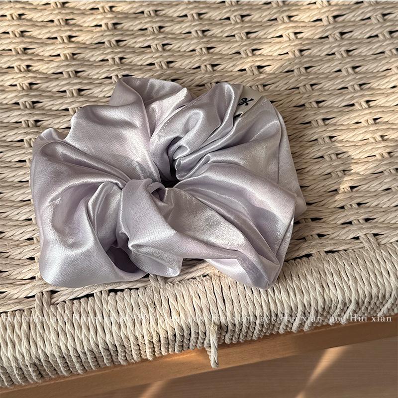 

Французский атласный шелковистый бант для волос в виде толстой кишки, женская прическа пучок, эластичная резинка для волос, высокоэластичная резинка для хвостика, аксессуар для волос фиолетовый