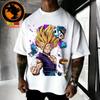 2026 Summer Dragon Ball Retro Pure Cotton Mens Tshirt Super Saiyan Sun Wufan Oversized Casual Shirt Unisex Parentchild Suit