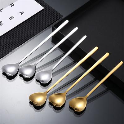 Kreativer herzförmiger Kopf Teelöffel Edelstahl Geschirr Kaffee Honig Eiscreme Mischlöffel Küche Langlebiges Besteck