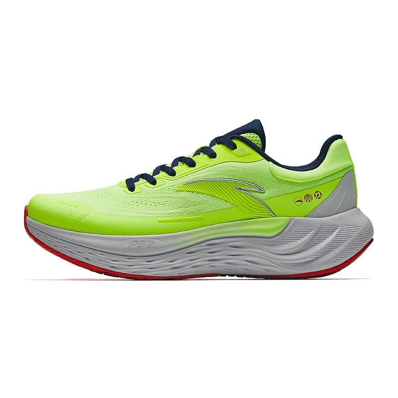 Anta Travel Step Low Top Running Shoes Men's Neon Frequency Green/Sand Grain Gray Sneakers 112435546-10