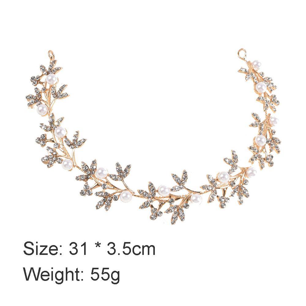 Pearl Rhinestone Women Headband Women Bride Tiara Headband Hair Jewelry Silver Color Hairband Flower Wedding Hair Accessories