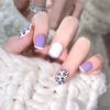 24Pcs Goose Yellow Cream Flower French Acrylic Press On Nails Full Coverage Removable False Nail Art Tips