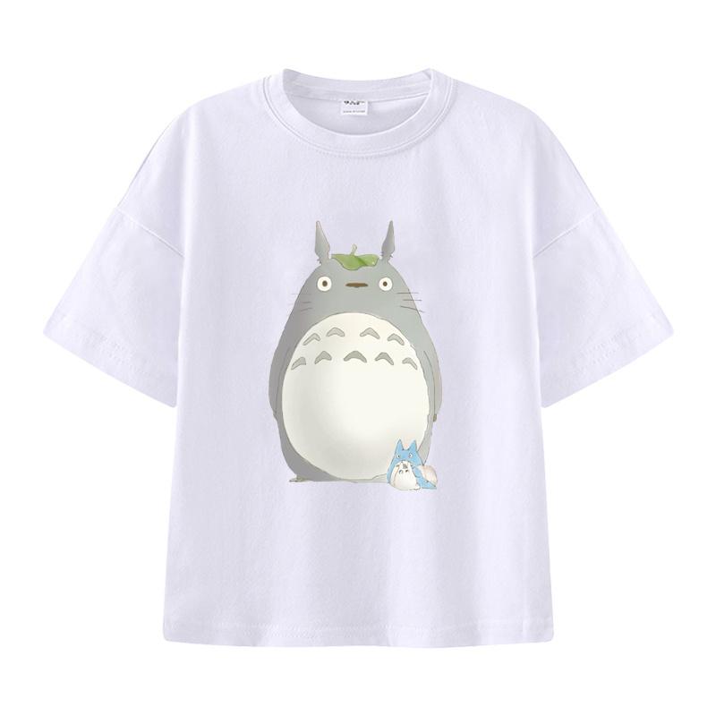 New Summer Cotton Cartoon Totoro Printed T-shirt for Children, Street Men and Women, Summer Fashion Casual Top, T-shirt