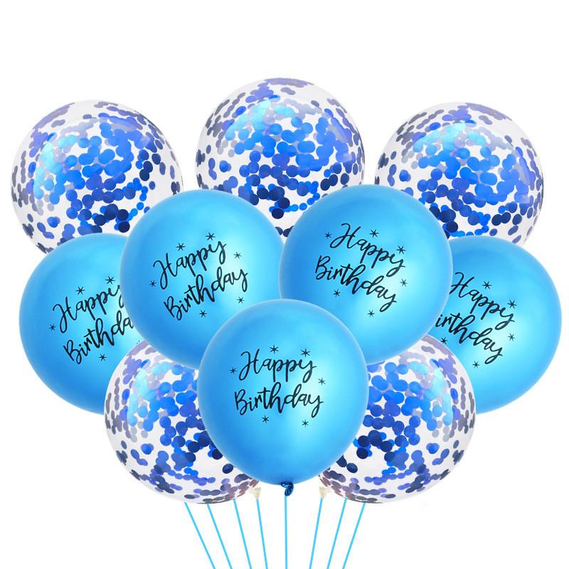 20ks metalický balónek Happy Birthday Balloon Confetti Balloon Gold Silver Blue