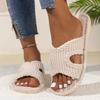 Fashion 2024 Women New Fashion Slippers Indoor and Home Couples with Striped Open Toe Slippers Minimalist Comfortable Slides Women