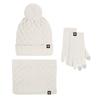 Winter Warm Hat, Scarf, Gloves, Knitted Three-piece Set, Piled Thickened Pattern Hairball Ear Protection Hat, Cold Protection Set