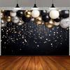 2D Grafikdesign 1 Stück Premium Schwarz Gold Ballon Party Hintergrund Stoff - aus Polyester für Partydekoration