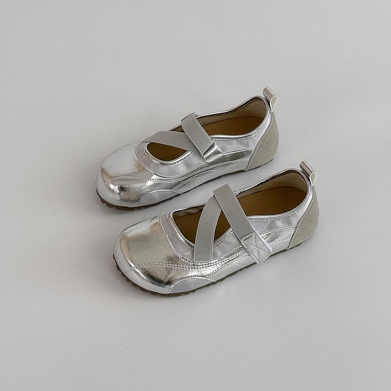 Fashion Summer Fashion Ballet Style Single Shoes Girls Shallow Mouth Round Toe Casual Flats Fashion Cross Tied Comfortable Flat Shoes