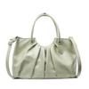 Vintage Pleated Women Crossbody Bag Fashion Pu Leather Tote Bucket Bag Large Capacity Commuting Shoulder Handbag