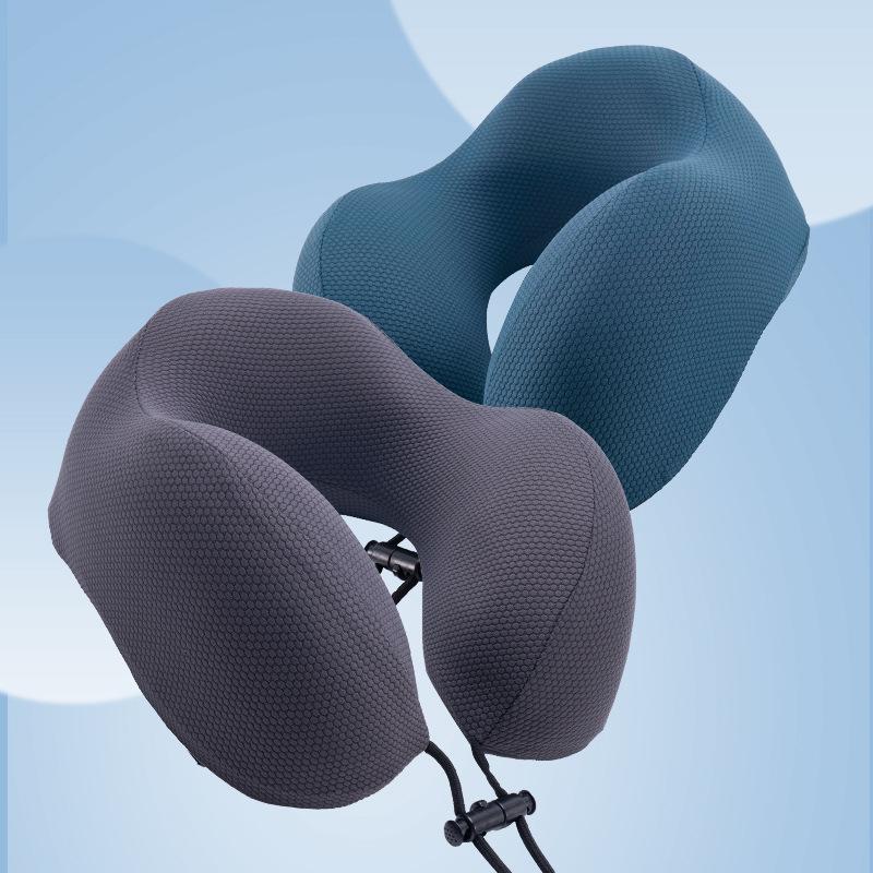 Pernă de Gât de Călătorie, Pernă de Gât pentru Avion, Spumă cu Memorie, Pernă de Gât cu Design Ergonomic, Ideală pentru Avion, Mașină, Birou