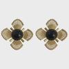 Elegant Retro French Light Luxury Hollow Four-Leaf Flower Earrings for Women