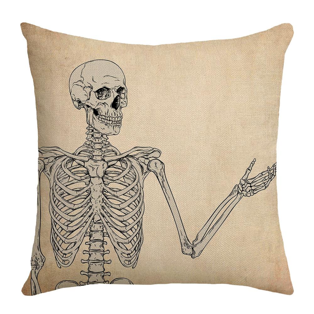 Halloween Decoration Pillow Skull Pillow Case Living Room Decoration Sofa Bedroom Pillow Bedside Pillow