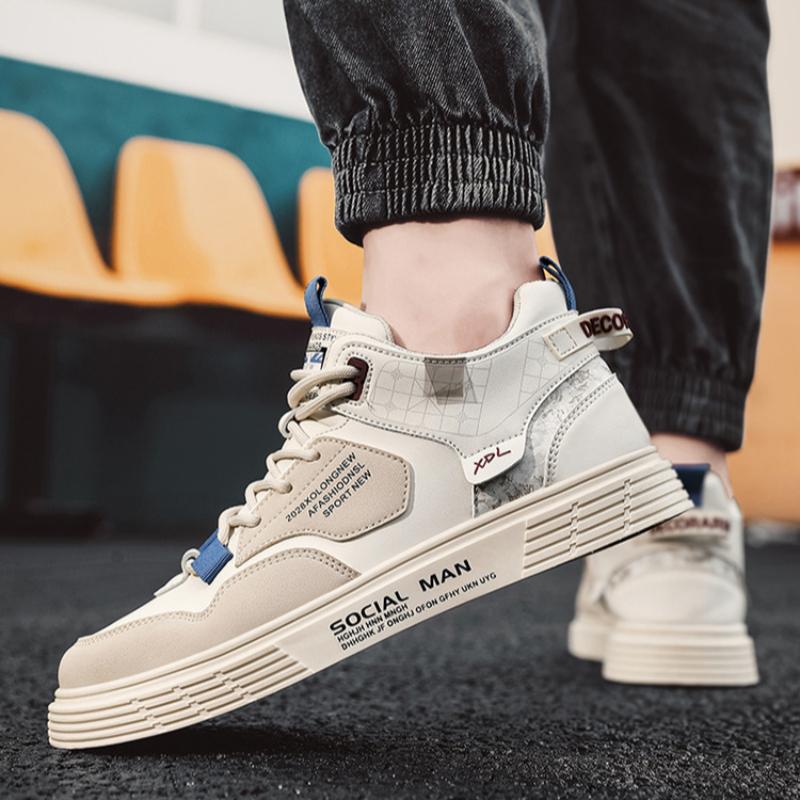 Fashion Men's Sneakers Flat Student Shoes Breathable Fashion Lace-Up Sneakers Men's Comfort Sports Jogging Shoes Zapatillas Hombre