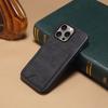 DENIOR For iPhone 16 Pro Max Case Leather+TPU Card Slot Kickstand Phone Cover
