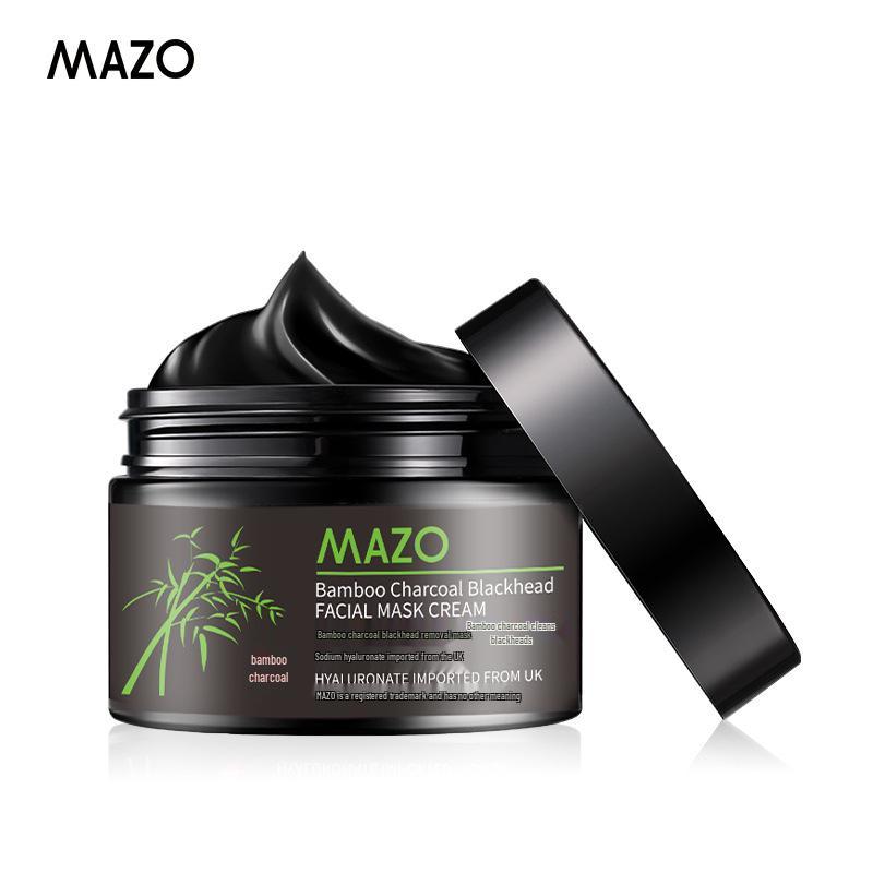 MAZO Bamboo Charcoal Blackhead Remover Cream - Deep Cleansing Nose Mask for Blackheads and Whiteheads.