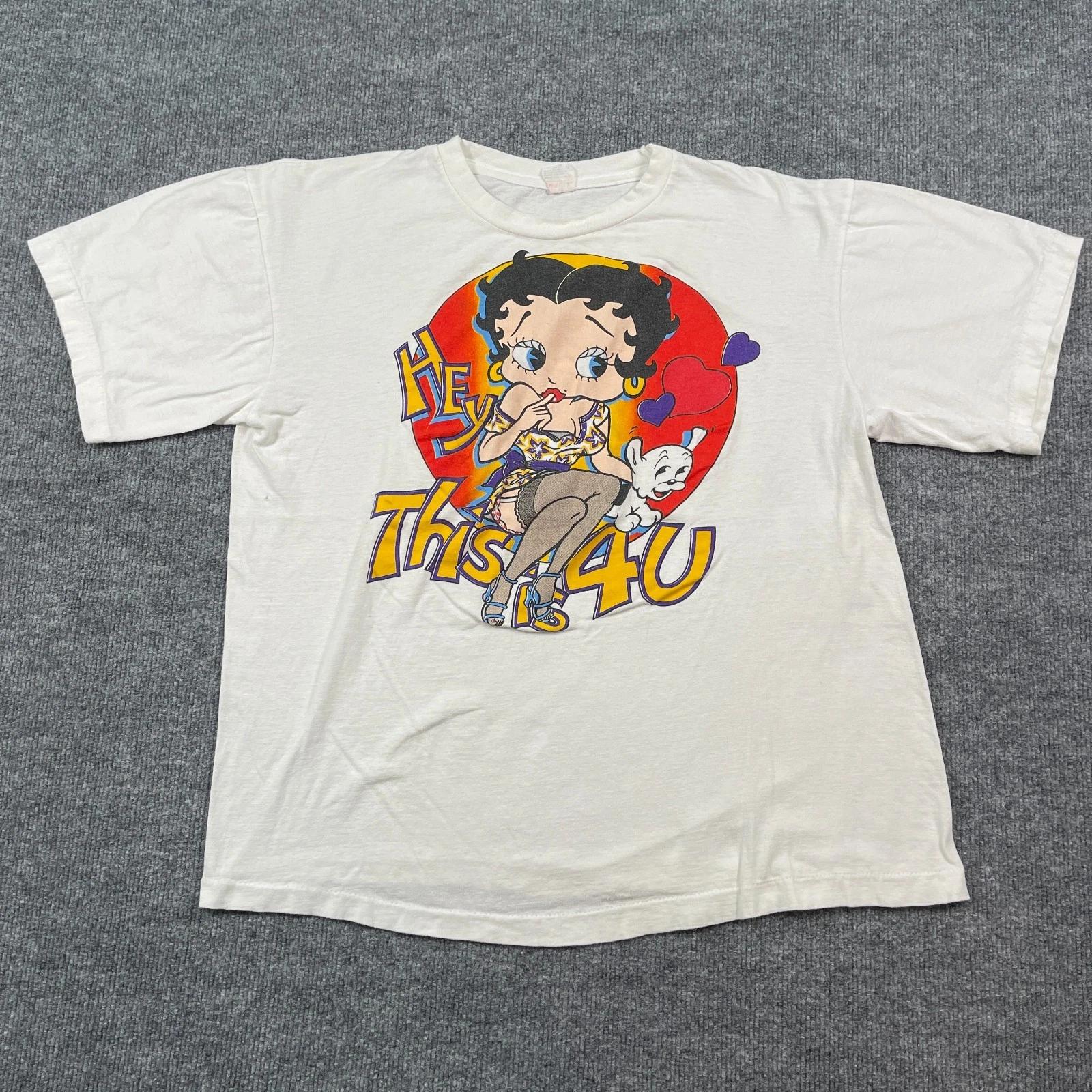 

Vintage 80s Betty-Boop Hey This is 4U Shirt Large 21x26 White S