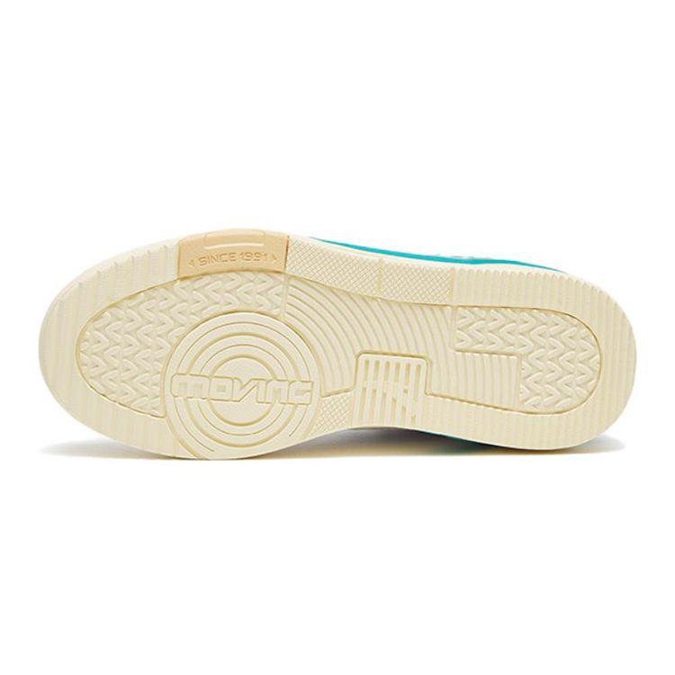 Anta Kids Leather Knob Non-Slip Shock Absorbing Wear-Resistant Mid-Top Kids Skate Shoes Kids skate shoes White Blue Yellow A312248014-1