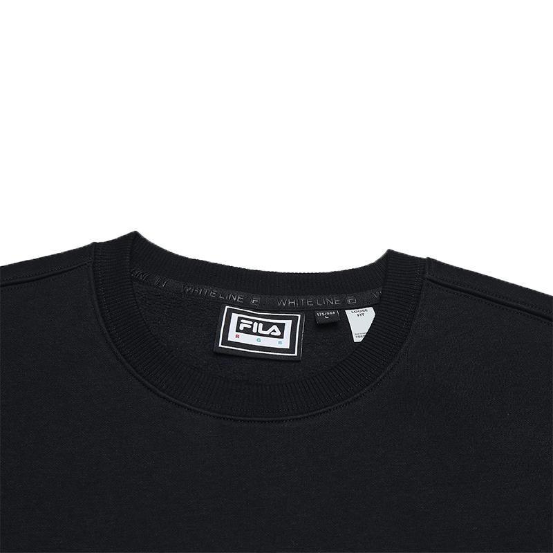 FILA Original Simple Classic Casual Soft Comfortable Loose Pullover Sweatshirt Unisex sweatshirt F51U549202F-BK