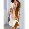 Elegant Fashion Tie-dye Style Women Mini Dress Short Sleeve 3D Printed Gradient Street Ladies Dress Casual Dress