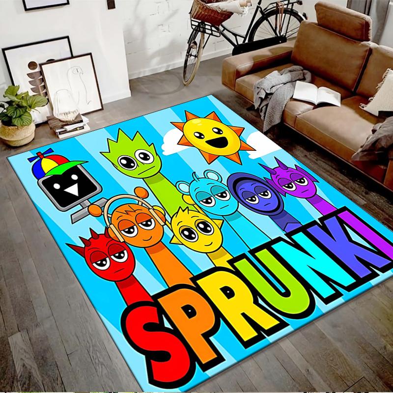 1pc SPRUNKI4 Design Printed Area Rug Carpet for Bedroom Living Room Home Decor Rugs Mat Non Slip Mat Rug for Bedside