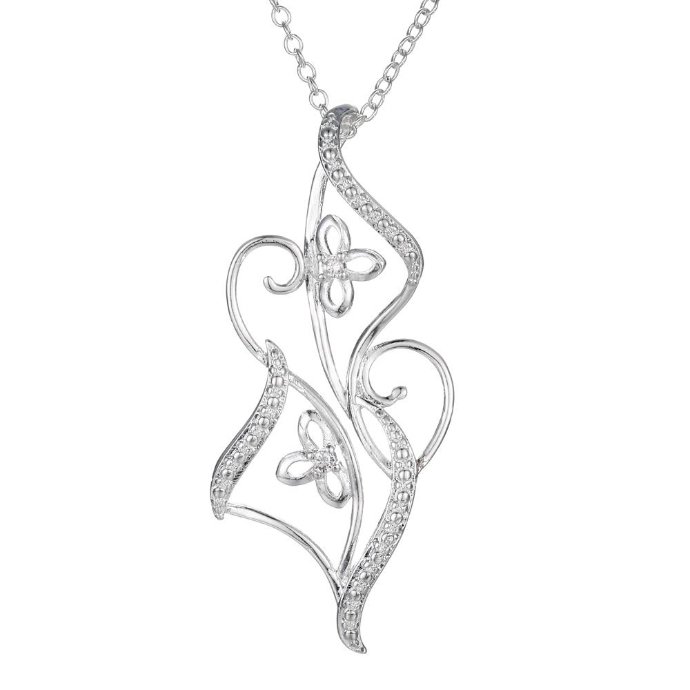925 Sterling Silver Flower Pendant Wedding Necklace Fashion Jewelry
