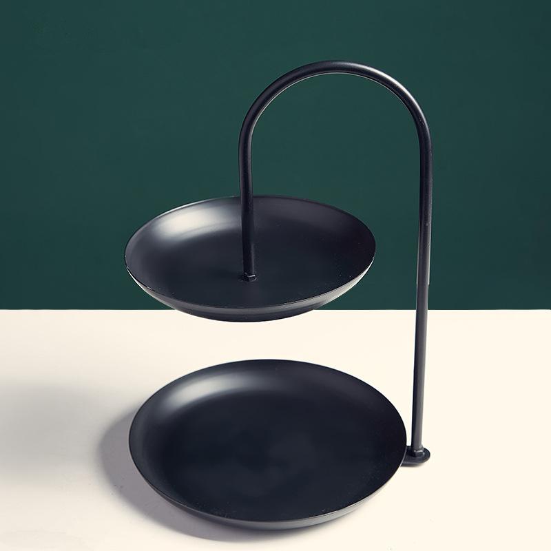 Nordisches Luxus Dekotablett Doppelschichtiges Lebensmittelaufbewahrungstablett Kuchenständer Süßigkeiten Dessert Küchenaufbewahrungen Hochzeitsdekoration