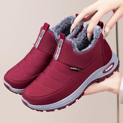 Schoenen Dames katoenen schoenen Sneeuwlaarzen Koppel warme dameslaarzen Fleece verdikte katoenen laarzen Dikke zool ondiepe mond korte laarzen