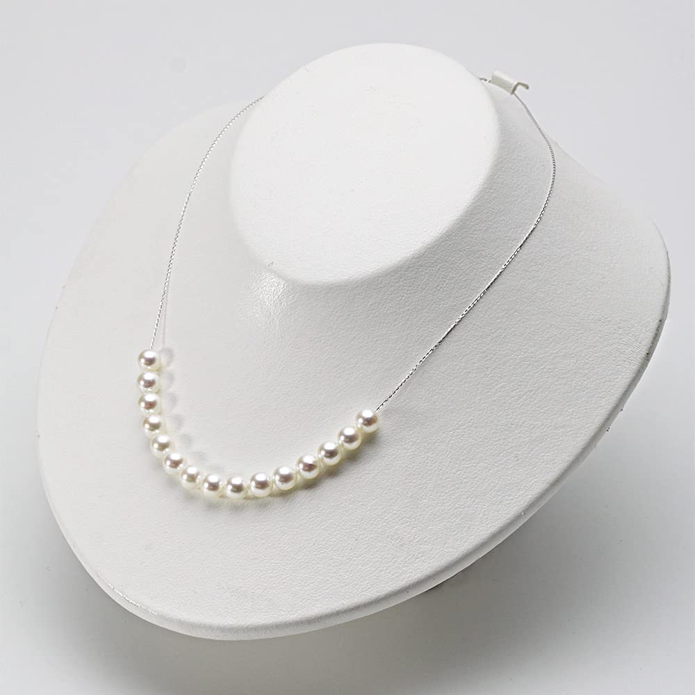 Pearl Necklace Arch Pearl Pendant 15pc K18WG Women's [Giftwrapped]