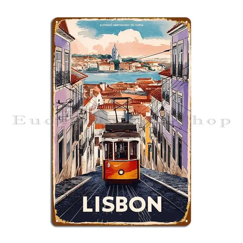 

Винтажный туристический постер Лиссабона Металлическая табличка Постер Украшение Киноклуб Забавные дизайны Жестяная табличка Постер 20x30cm（7.8x11.8inch）