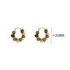 PONYKISS  Sterling Silver Tiger's-eye Minimalist Bead Hoop Earrings for Women Trendy Fine  Geometric Accessories