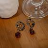 Witch Dark Thorn Vine Red Rose Blossom Earrings for Women Fashion Party Jewelry Accessories Black Rose Dangle Earrings Halloween
