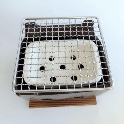 [KaKa Department Store] Bankoyaki Square Skewers, Black Charcoal Grill (Small), with Grill, Yakiniku Stove, BBQ, 25-15