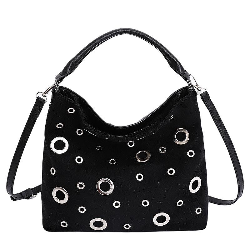 2026 Autumn/Winter Women s High-End Retro Hollow-Out Handbag & Crossbody Bag чёрный