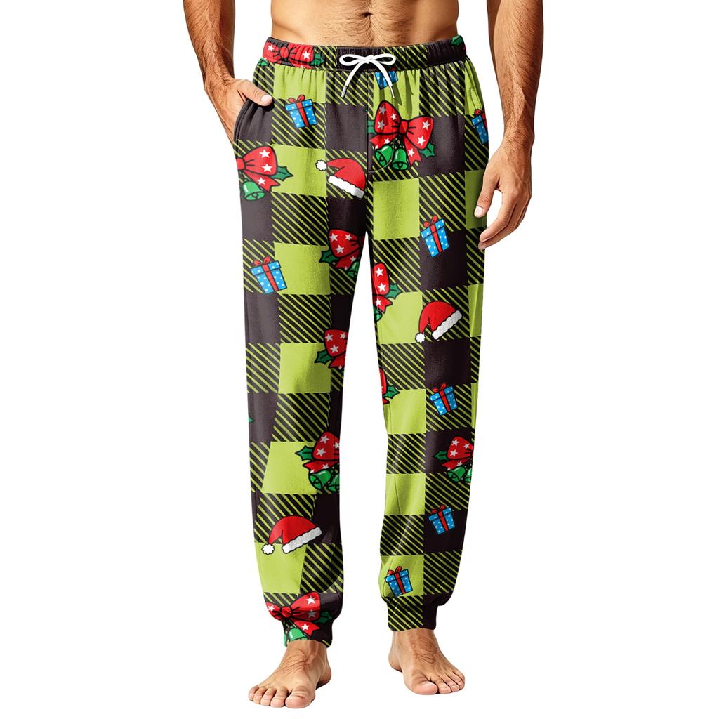 Heren Kerstprint Thermische Pyjamabroek voor Herfst Winter