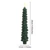 2Pcs Christmas Tree LED Flameless Candles Light with 3D Flame Wick Green LED Candlesticks  Operated forChristmas Home Decoration