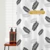 1pc Black Tropical Leaves Popular Shower Curtain Waterproof PEVA Botanical Bathroom Decor