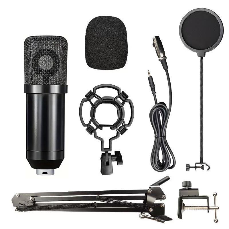 P99 BM700 Condenser Microphone Set: Sound Card, Boom Arm, and Stand for Live Streaming
