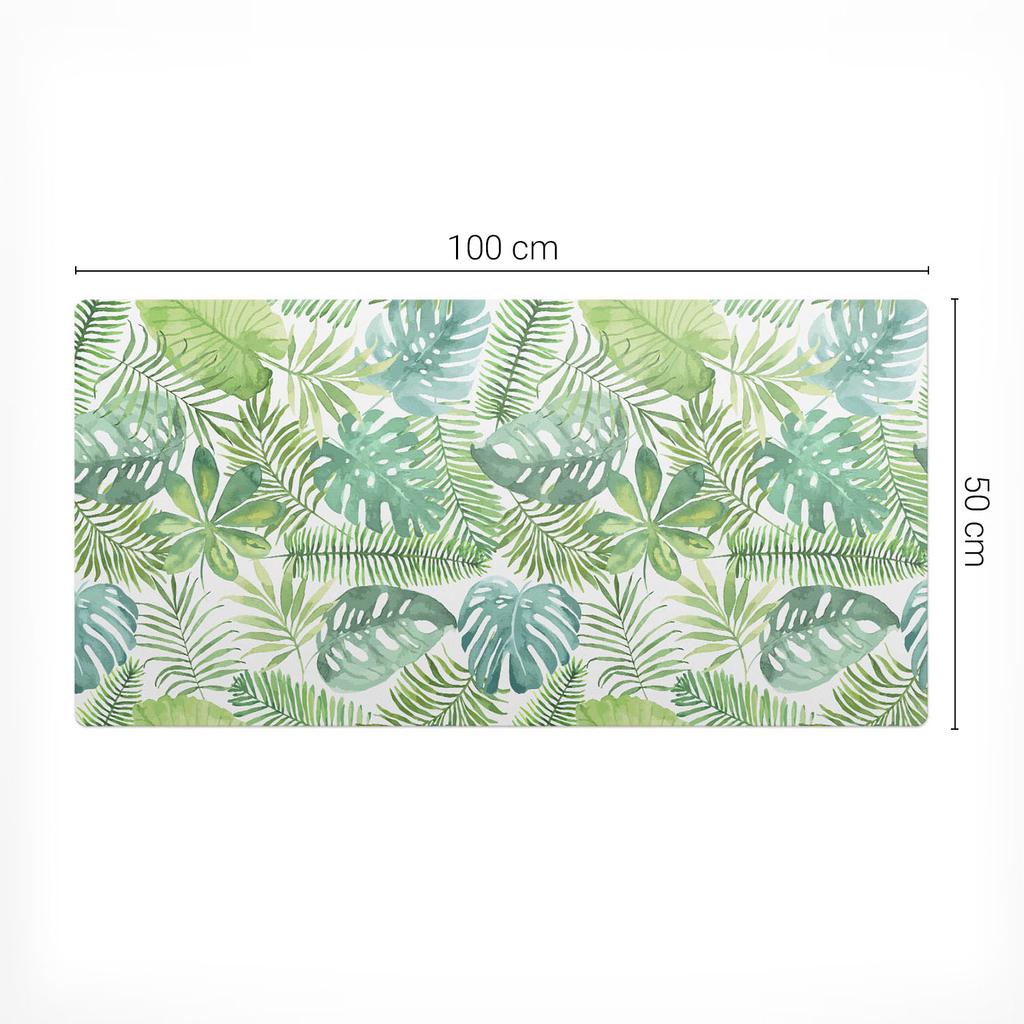 Anti-slip Office Desk Mat Tropical Leaves 100x50 Cm