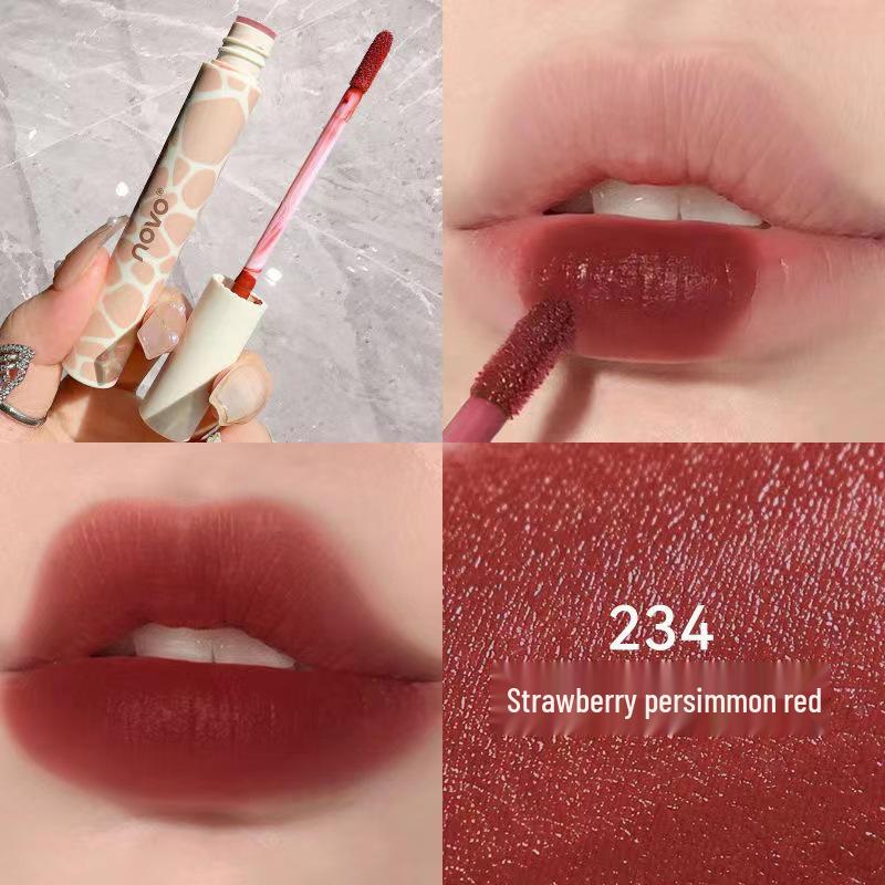 New Matte Waterproof Nude Lip Gloss – Non-Fading, Non-Stick, Gentle Whitening Finish for Everyday Wear