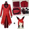 Hazbin Cosplay Hotel ALASTOR Dust Angel Uniformní Cosplay Kostým Muži Ženy Halloween Kostým Celá sada