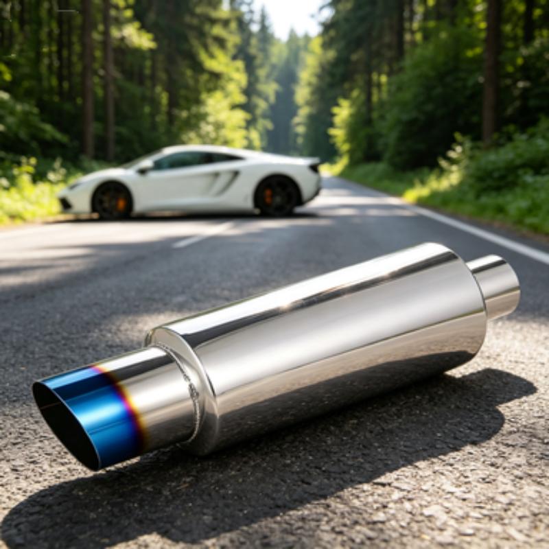 Universal Stainless Steel Exhaust Pipe Muffler 4-inch Inlet