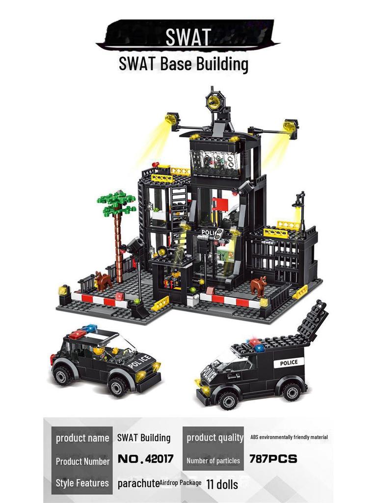 Jiqile Military Building Blocks: Police Station for Kids