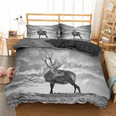 Copripiumino Animali Fattoria Set Biancheria da Letto Cervo Alce Microfibra Copripiumino Mucca Matrimoniale Singolo Queen per Bambini Adulti Decorazione Camera Adolescenti