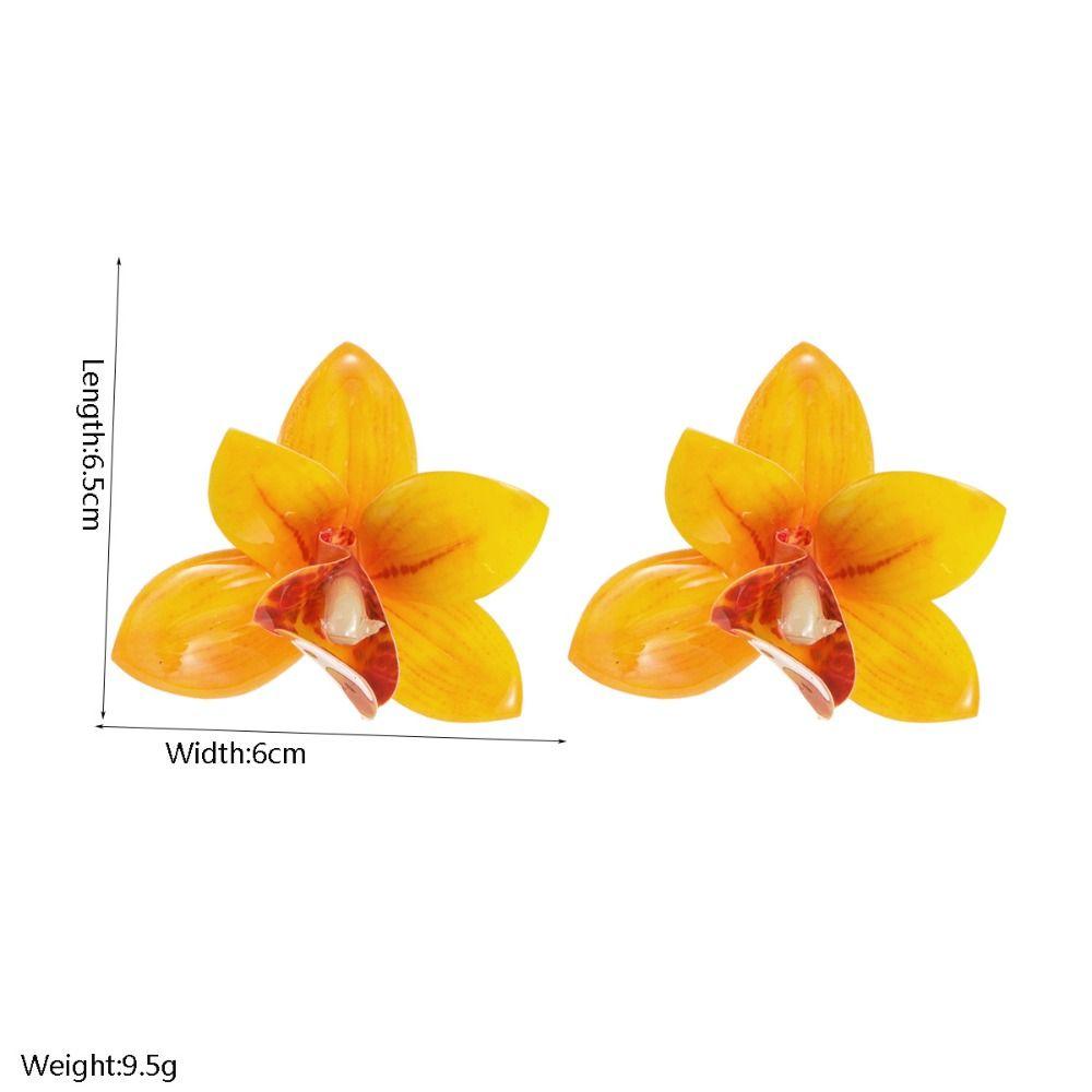 Silver Needle Simulated Flower Drop Earrings Beach Jewelry Vacation Style Earrings  Gift