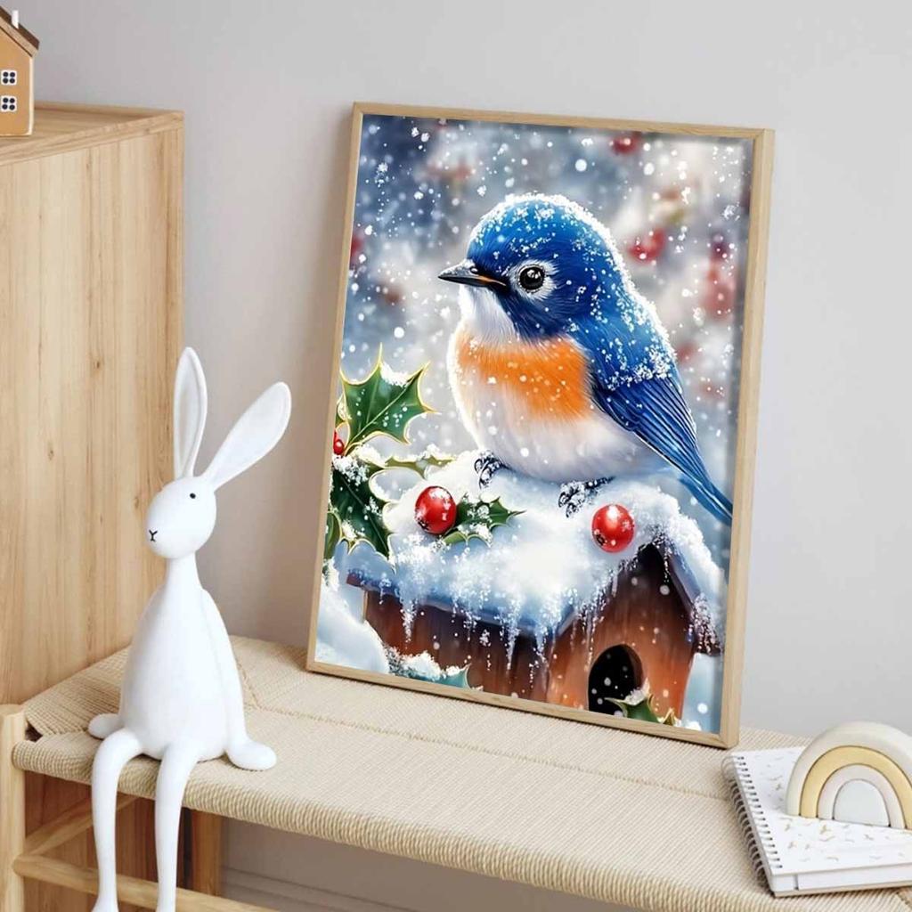 5D DIY Bird Diamond Art Set, Rhinestone Gemstone Cross-stitch Craft and Artwork for Home Wall Decoration