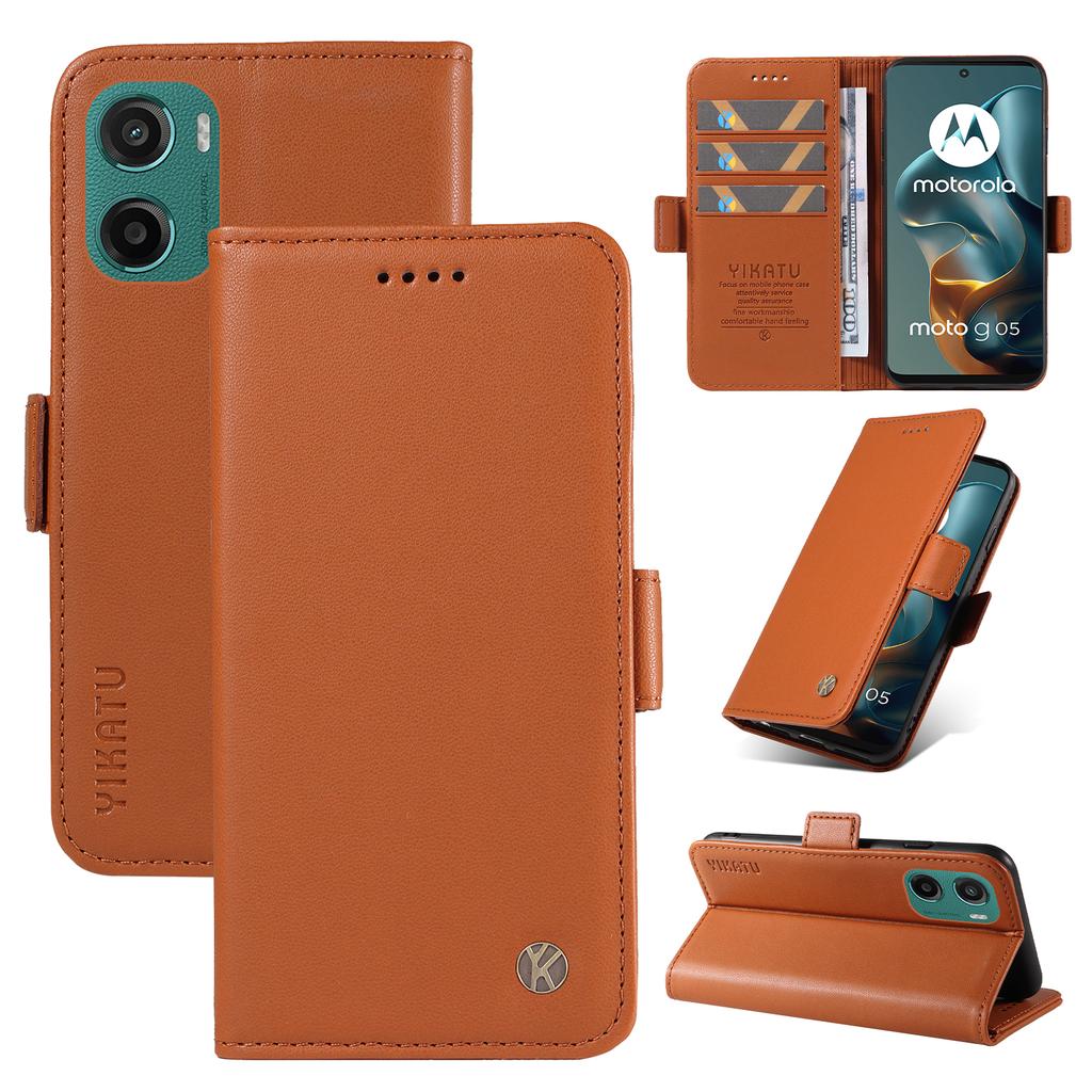For Motorola Moto G05 4G Wallet Phone Case YIKATU YK-003 Leather Stand Cover