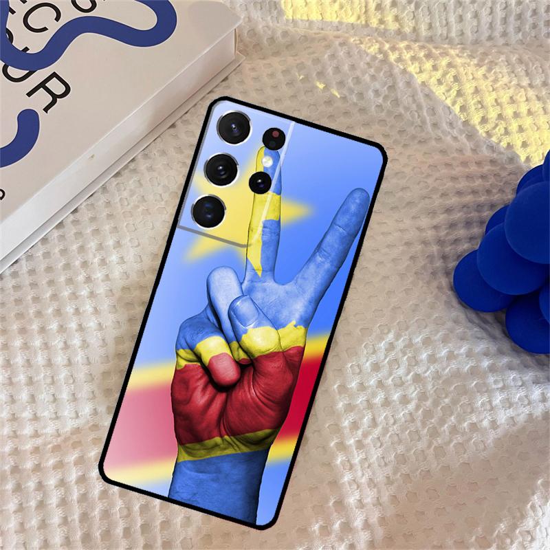 Congo Democratic Republic Flag Phone Case For Samsung Galaxy S25 Ultra S9 S10 S20 S22 S21 FE S23 S24 Plus Portector Cover