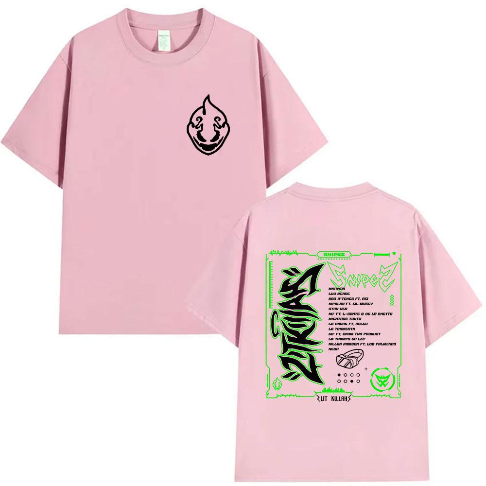 Rapper Lit Killah Snipez Album 2025 Graphic T Shirt Mens Hip Hop Gothic Short Sleeve Tshirts Vintage Cotton Tshirt Streetwear