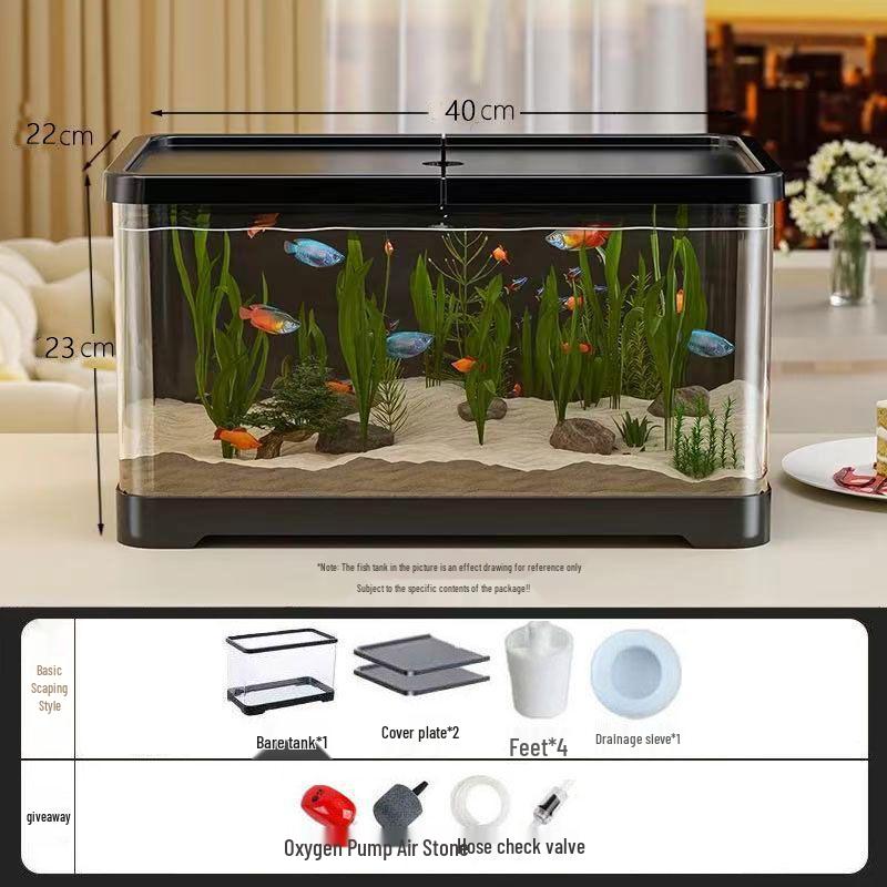 2025 Eco-Friendly Acrylic Fish & Turtle Tank with Drainage and Lid for Living Room